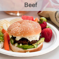 Queso Bacon Burgers with Avocado Salsa