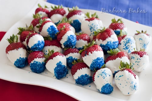 Red, White and Blue Chocolate Dipped Strawberries