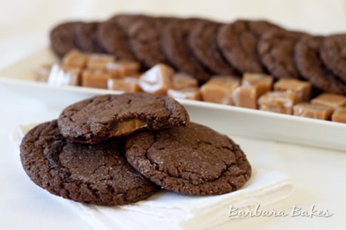Chocolate Nutella Caramel Filled Cookies