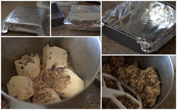 Collage of Making a Foil Sling for Bar Cookies - Barbara Bakes