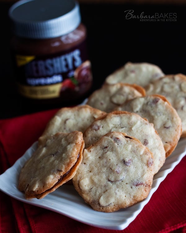 Featured Image for post Almond Cookie Crisps with a Chocolate Almond Filling 