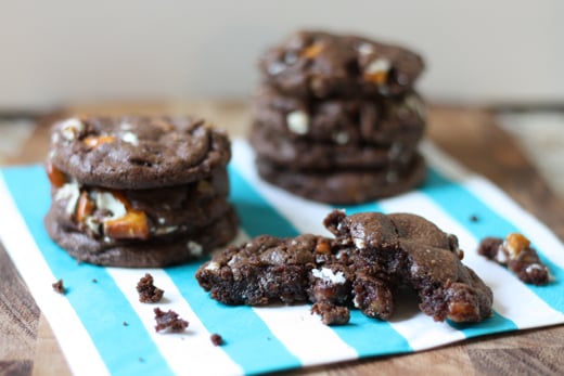 Chocolate Caramel Pretzel Cookie Recipe