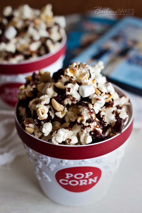 Easy Rocky Road Popcorn Recipe @BarbaraBakes.com #snacks