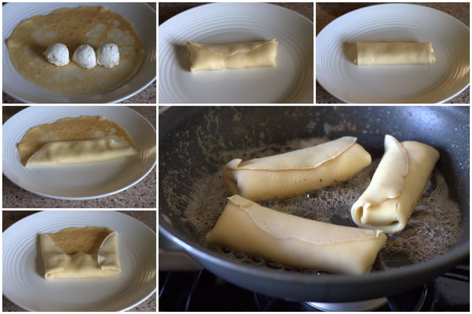 Collage of How To Make Cheese Blintzes from Babara Bakes