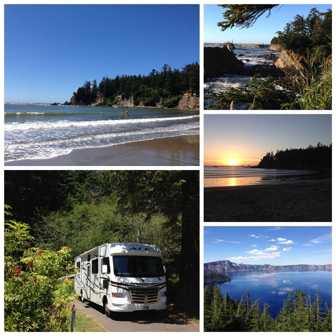 Collage from Sunset Beach State Park, Coos Bay Oregon