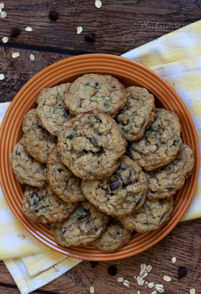 Perfect Chocolate Chip Oatmeal Cookie Recipe from Barbara Bakes