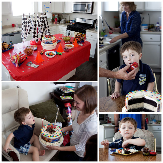 Collage of A Cars Birthday Party