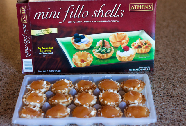 No-Bake Orange Sunrise Cheesecake Bites in crispy Ahtens Mini Fillo Shells