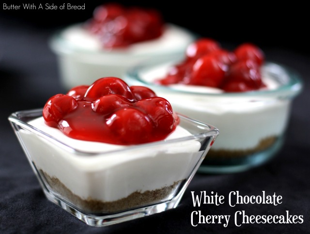 White Chocolate Cherry Cheesecakes - Butter with a Side of Bread