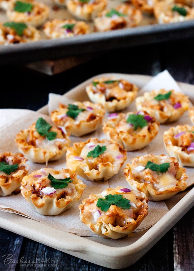 Quick and Easy to Make BBQ Chicken Pizza Phyllo Bites - a irresistible addition to your Super Bowl menu.