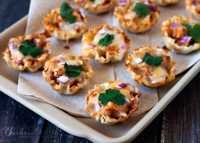Quick and Eay BBQ Chicken Pizza Phyllo Bites