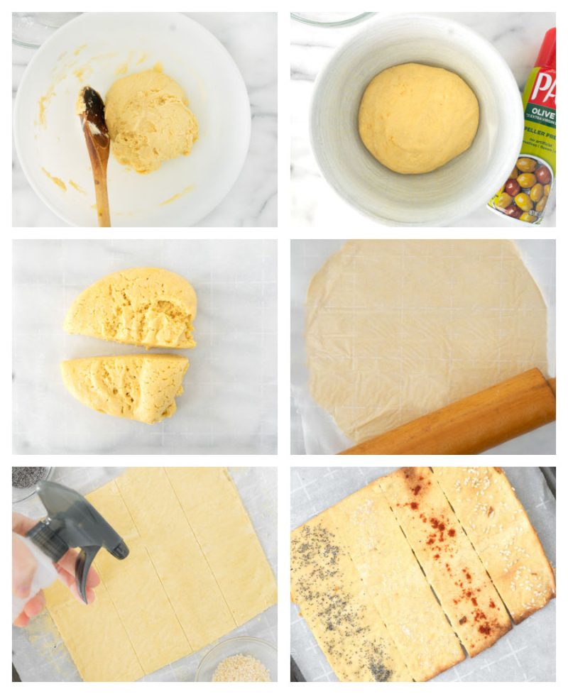 six pictures showing the steps to make crackers