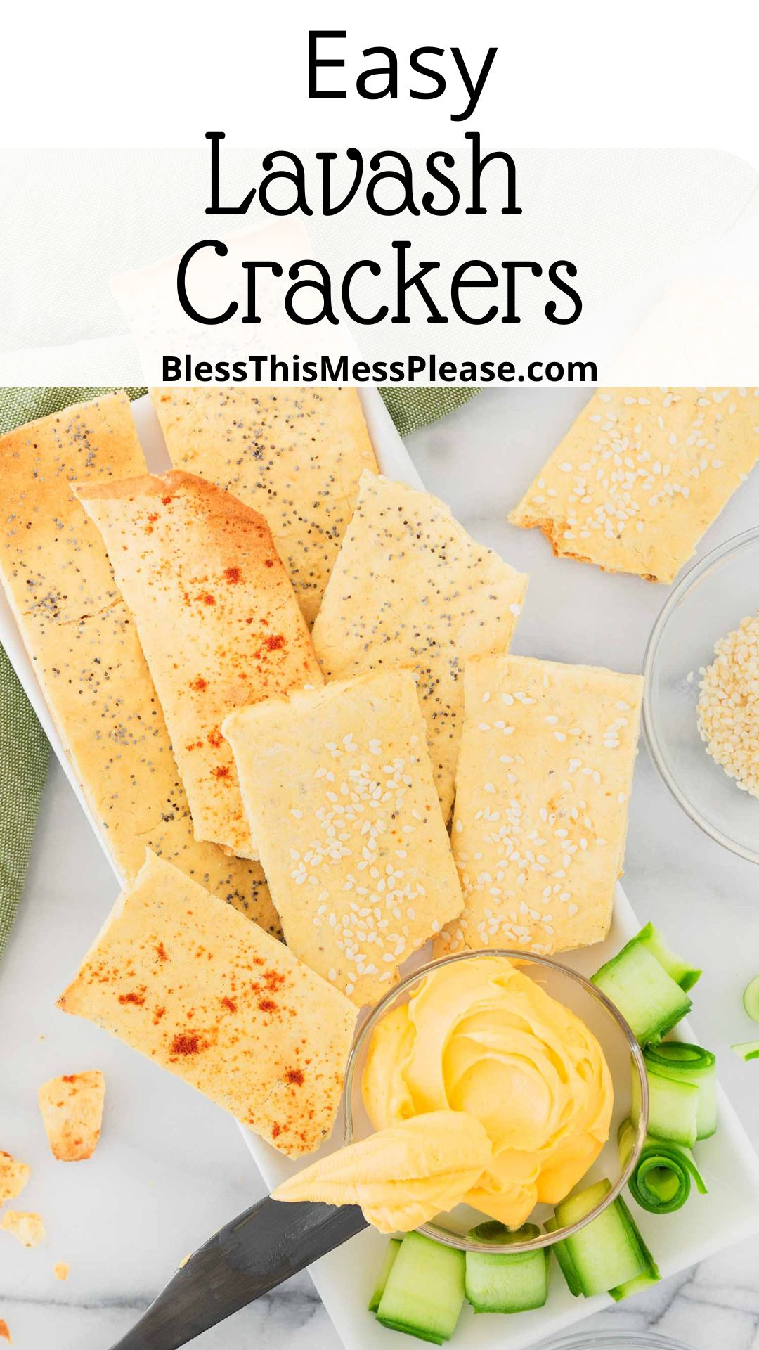 These crispy gluten free lavash crackers are made with just a few simple ingredients that you already have at home and come together fast! via @barbarabakes