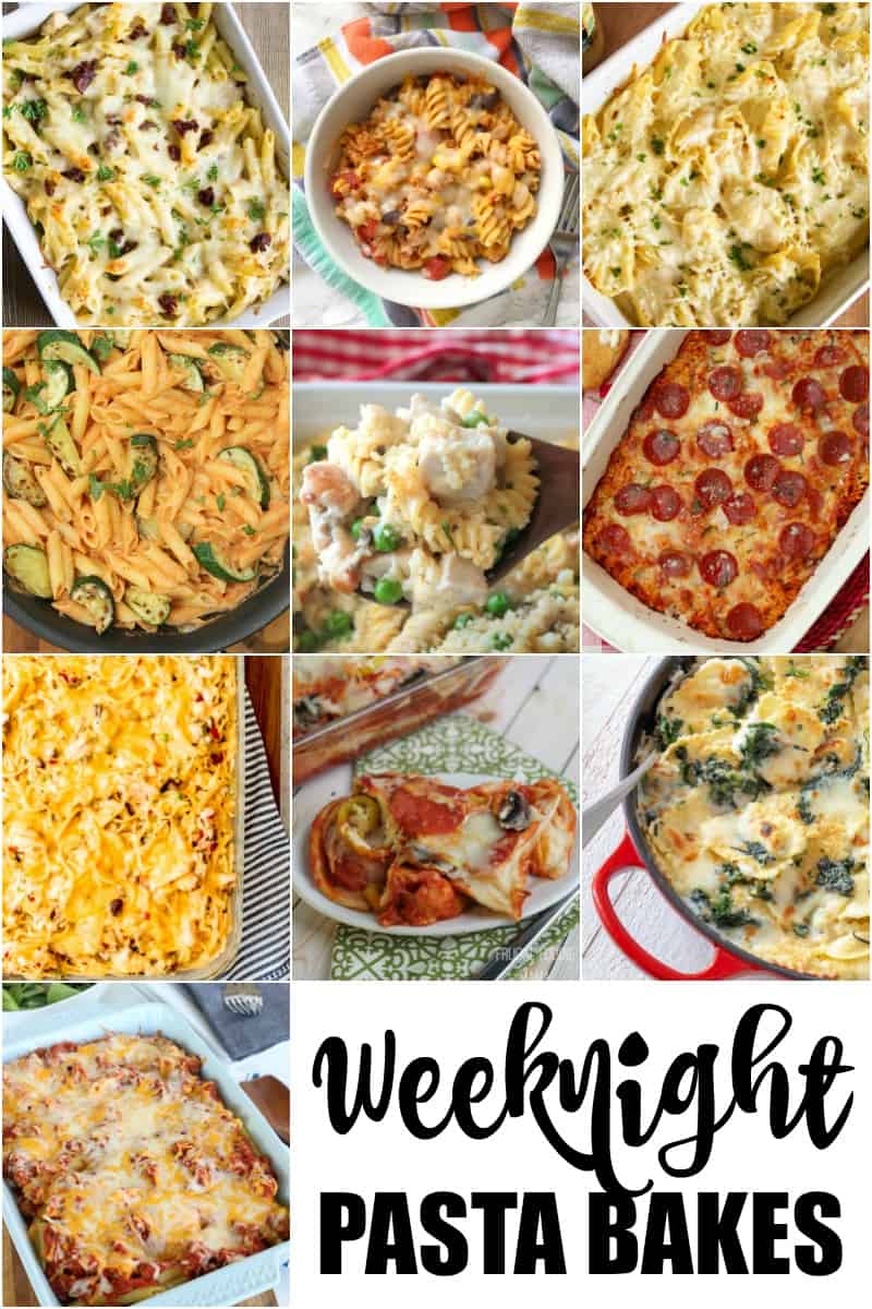 Pinterest Collage Image of Weeknight Pasta Bakes