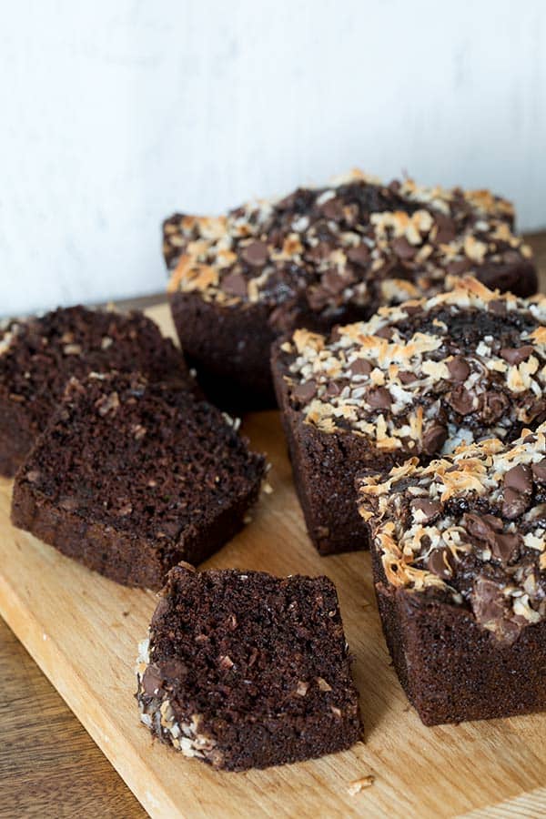 You're going to want to give this Chocolate Chip Coconut Chocolate Zucchini Bread a try!