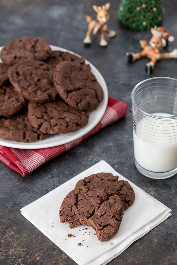 platter of chocolate shortbread cookies