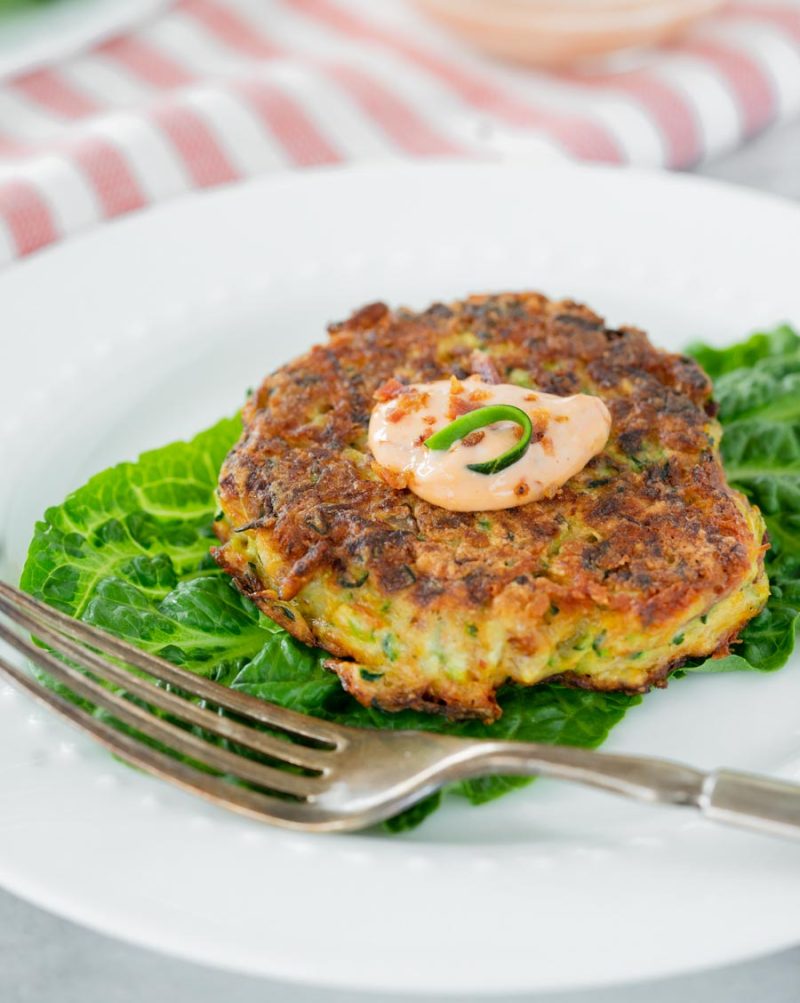 zucchini fritter on a plate