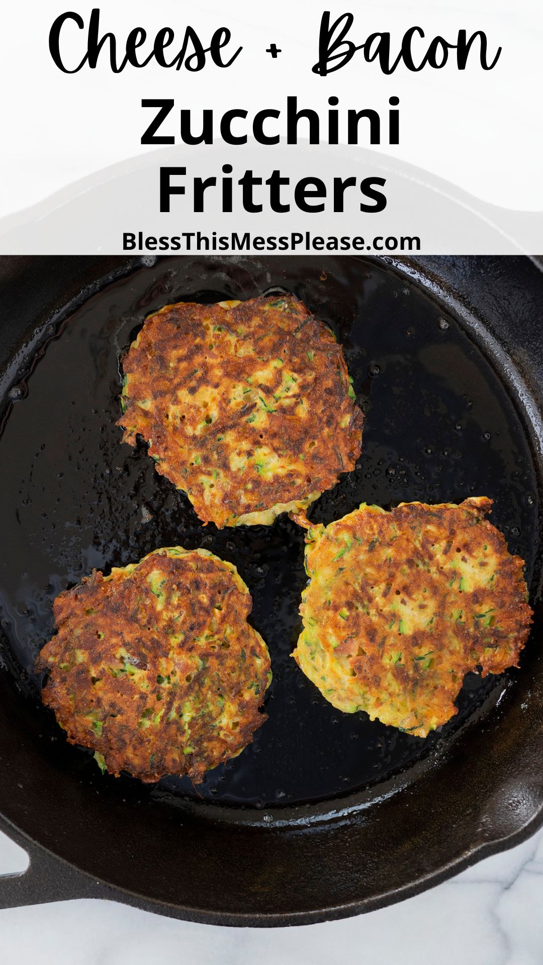 Simple pan fried zucchini fritters that are bursting with flavor thanks to the addition of cheese and bacon. These will be a hit all summer long. via @barbarabakes