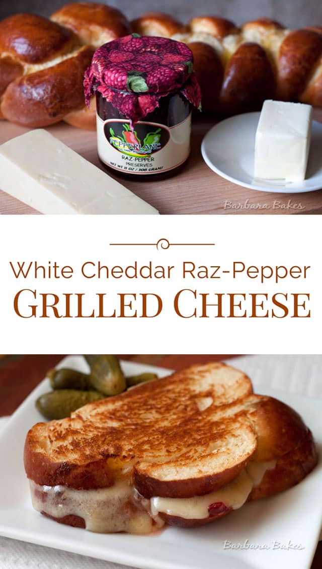 Collage of White-Cheddar-Raz-Pepper-Grilled-Cheese