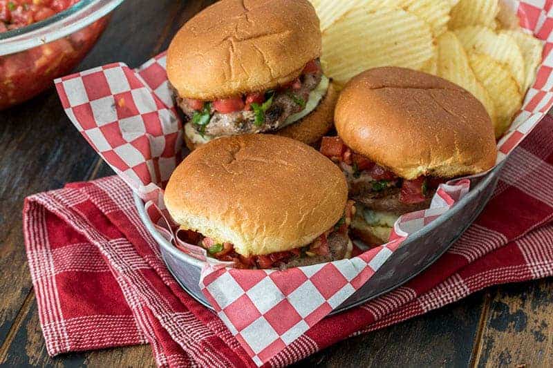 Featured Image for post-Bruschetta Turkey Burger Sliders with Avocado Spread 