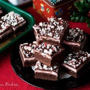 a batch of peppermint candy cane brownies