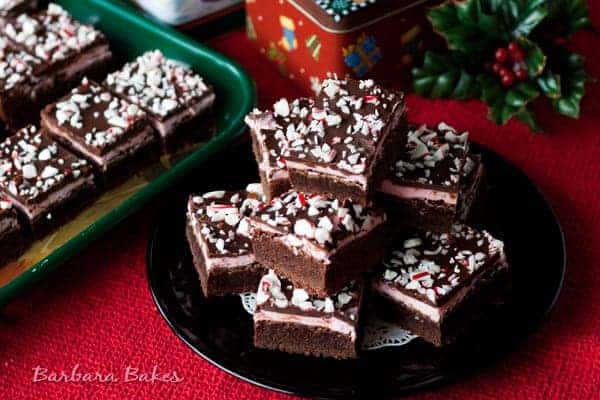 a batch of peppermint candy cane brownies