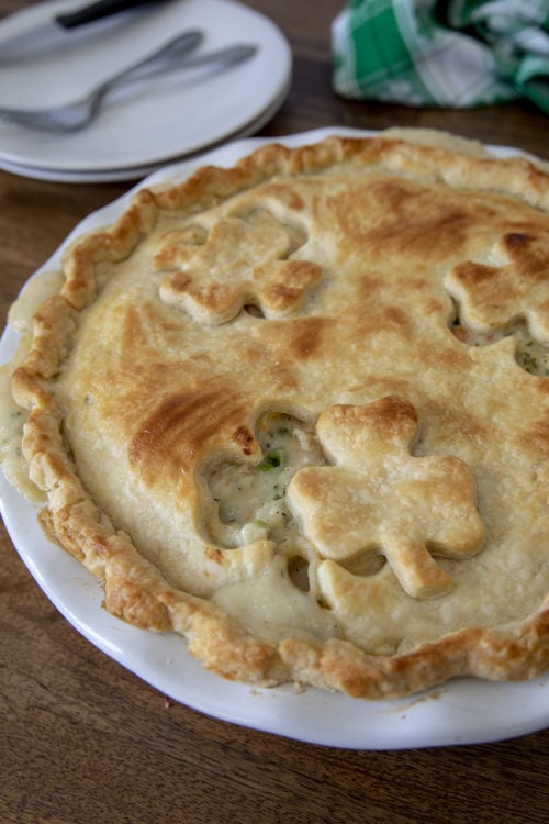 Pressure Cooker Chicken Pot Pie for St. Patrick's Day
