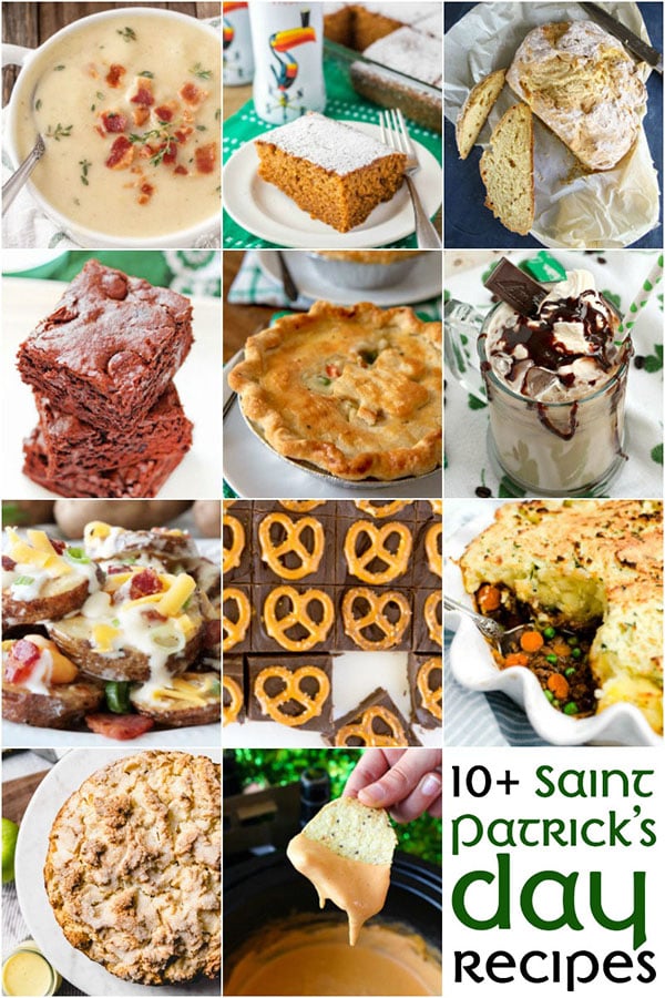 collage of 10 St. Patrick's Day Recipes