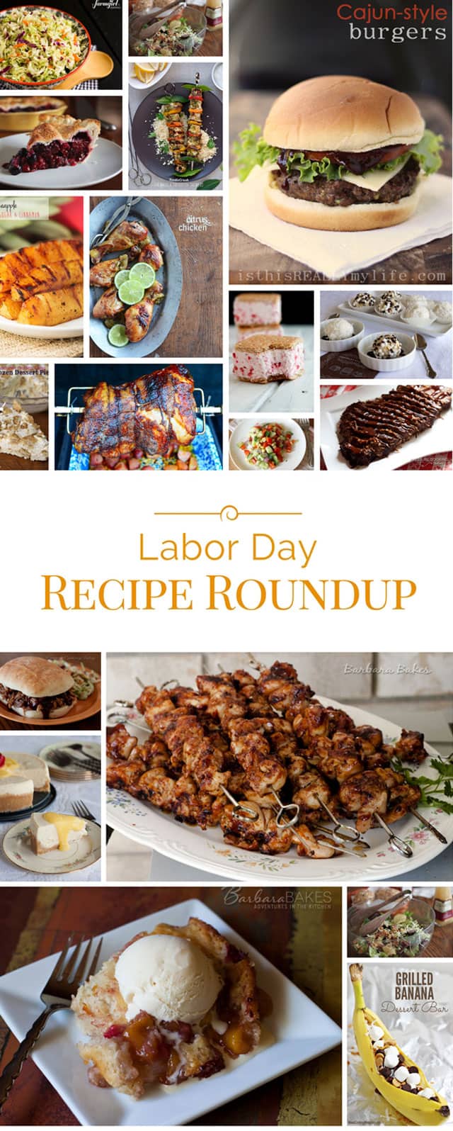 Collage of 50+ Mouth-watering Labor Day Recipes perfect for a Labor Day barbecue or picnic.