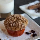 Featured Image for post Whole Wheat Pumpkin Cranberry Streusel Muffins