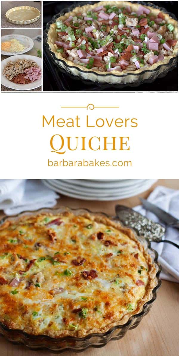 A collage of Meat Lovers Quiche 