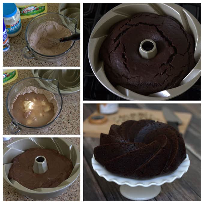 Photo collage of Making a $100 Cake – Chocolate Mayonnaise Bundt Cake from Barbara Bakes