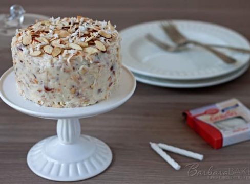 Featured Image for post Chocolate Cake for Two with a Coconut Almond Cream Cheese Frosting