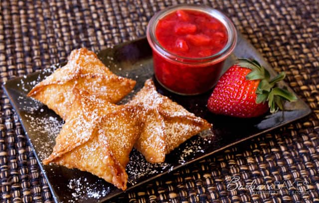 Featured Image for post - Strawberry Cheesecake Wontons 