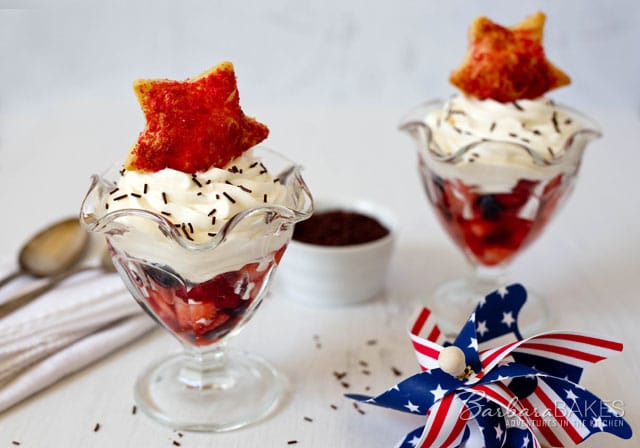 Featured Image for post Red, White & Blue Berry Puff Pastry Parfaits 