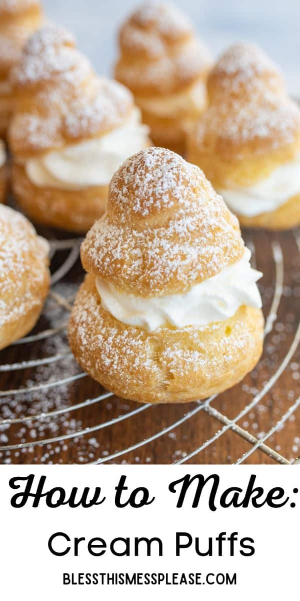 Cream puffs look fancy and hard-to-make, but they're actually a super easy dessert to make with four ingredients! via @barbarabakes