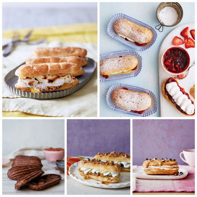 Featured Image Collage for post How to Make, Pipe, Fill and Decorate Eclairs 