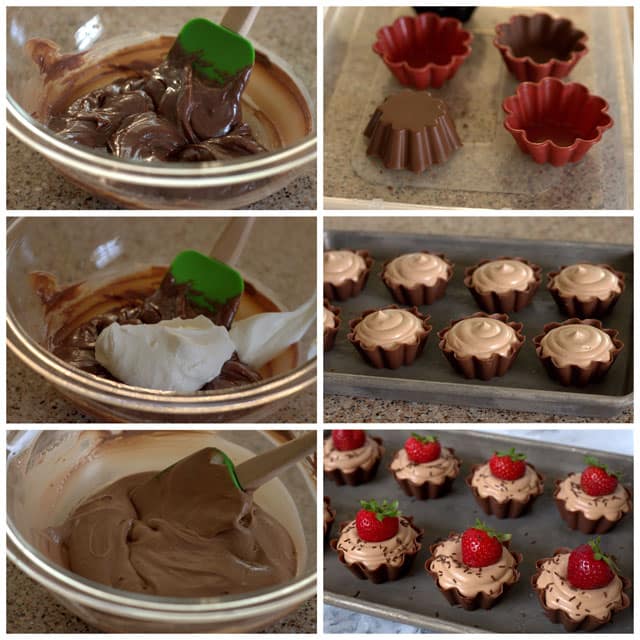 Collage of making Chocolate Mousse Cups 