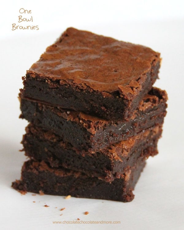 One Bowl Brownies from Chocolate Chocolate and More
