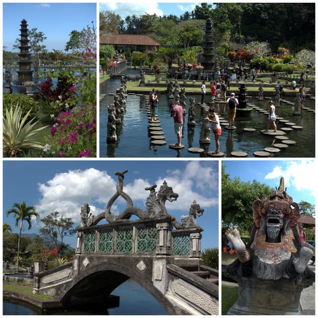 Collage from Tirta Gangga.Tirta Gangga is a water palace built in 1946 by the King in East Bali.