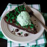 Featured Image for post Mint Chocolate Chip Skillet Brownie