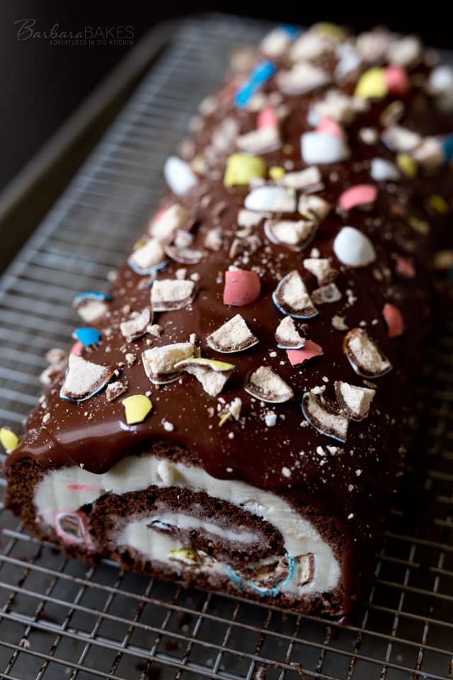 This fun Malted Milk Ball Ice Cream Cake Roll is easy to make and easy to serve. Perfect for your next party or holiday get together.