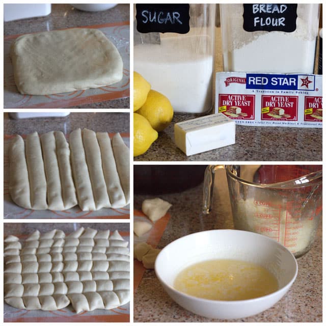 Collage of making Overnight Lemon Monkey Bread