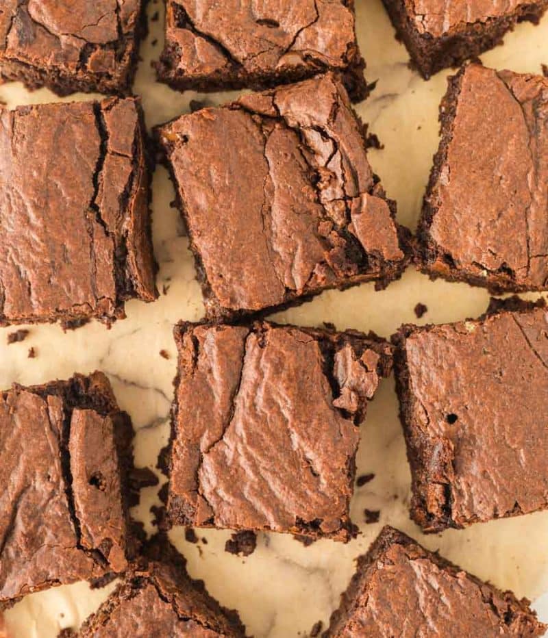 fudge brownies cut in squares
