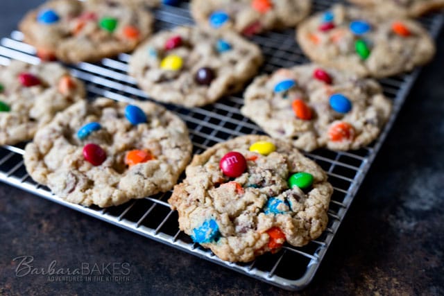 These colorful Boyfriend Cookies are loaded with three kinds of chocolate and good for you crushed oatmeal. 