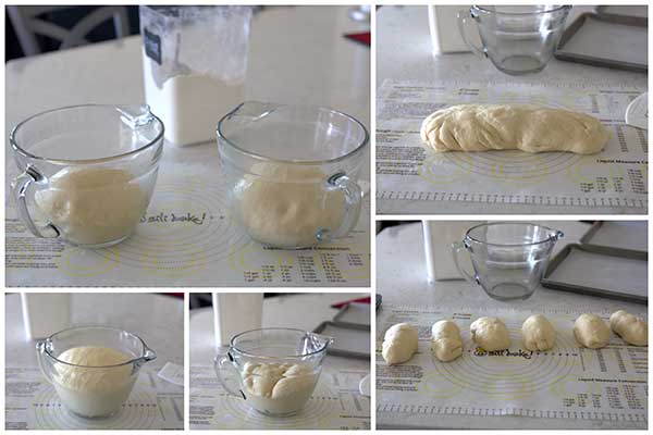 Collage of making Challah Bread
