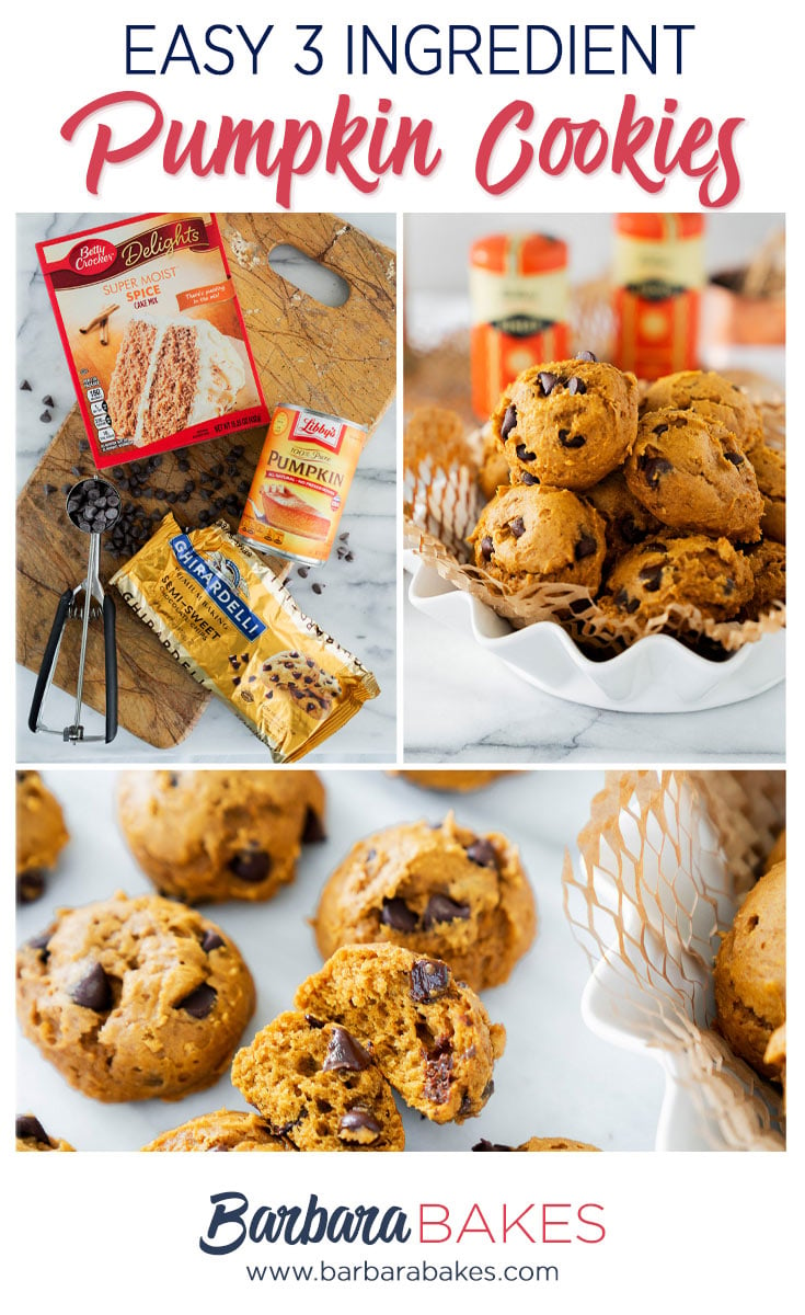 pinterest button of how to make easy pumpkin chocolate chip cookies