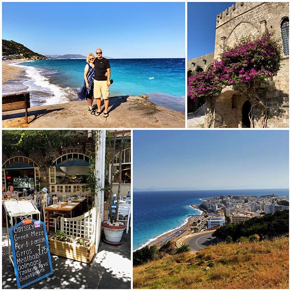A collage of so much to do in Rhodes, Greece 