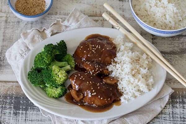 Featured Image for Crockpot Spicy Honey Garlic Chicken with Foolproof Rice 