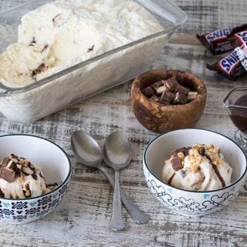 Featured Image for The Best Homemade Snickers Ice Cream